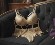 Ensemble soutien-gorge et culotte sexy pour femme en dentelle raffinée