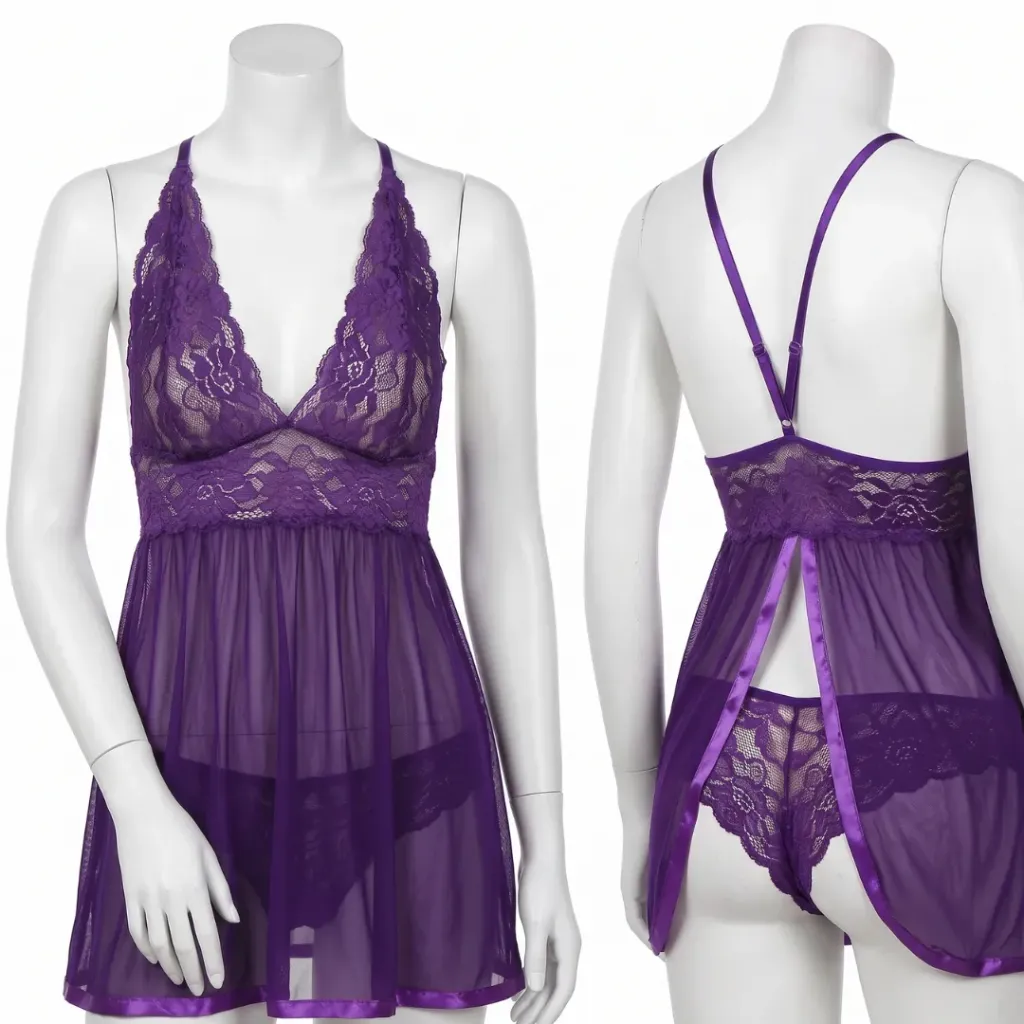 2 Piece Elegant Sheer Nightwear