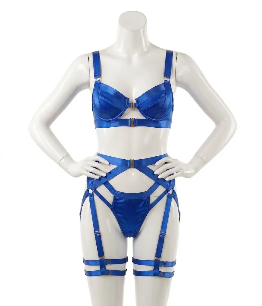4 Piece Strappy Harness Lingerie Set